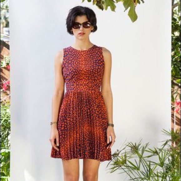 Anthropologie Wren Leopard Print Pleated Dress - Picture 4 of 7